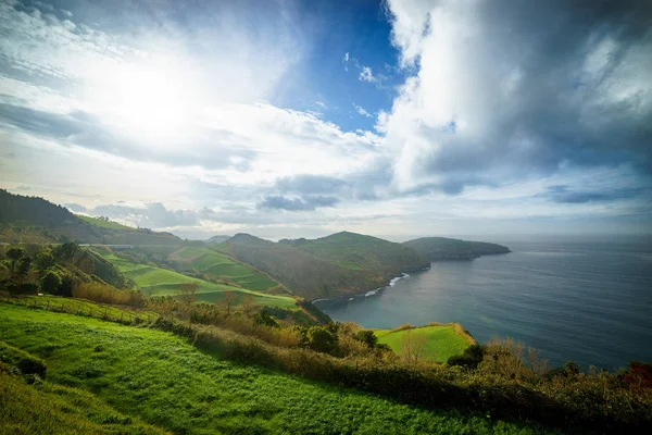 Beautiful Panoramic View Sao Miguel Island Atlantic Ocean Miradouro Santa — Stock Photo, Image