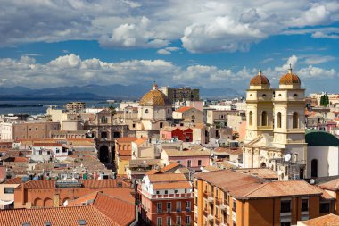 Cagliari, Sardunya, İtalya şehir manzarası yukarıdan