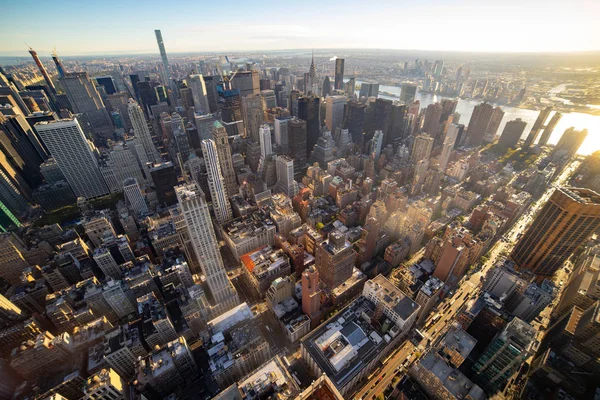 Vista aérea del horizonte de Nueva York, Manhattan — Foto de Stock