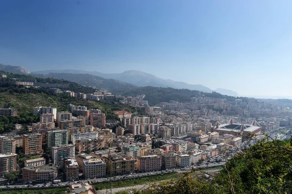 Genoa Cityscape with mountains on background. Italy — Stock Photo, Image