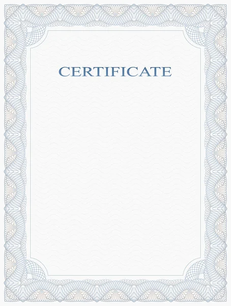 Abstract Guilloche Frame Vertical Certificate Form — Stock Vector