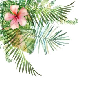 suluboya tropik bitkiler el çekilmiş.