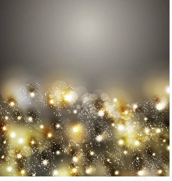 Merry Christmas Greeting Vector Illustration Golden Glitters Sparkles — Stock Vector