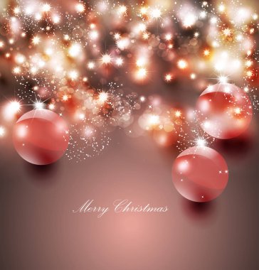 Neşeli Noel tebrik vektör çizim ile altın pırıltılar, parıldıyor.