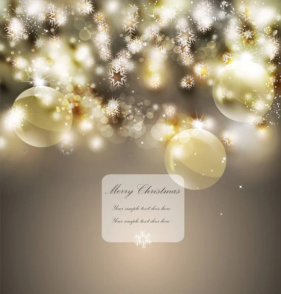 Buon Natale Saluto Vettoriale Illustrazione Con Brillantini Oro Scintille — Vettoriale Stock