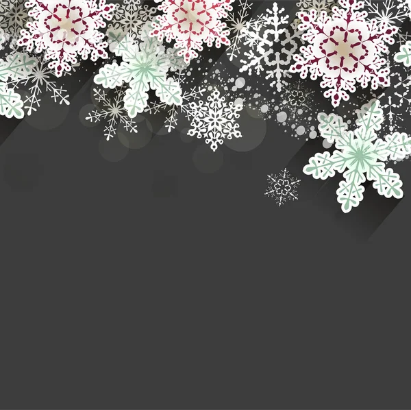 雪の結晶クリスマス黒板背景 — ストックベクタ