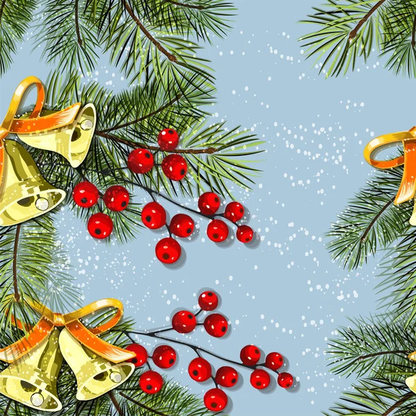 クリスマス要素のシームレスなパターン背景 — ストックベクタ