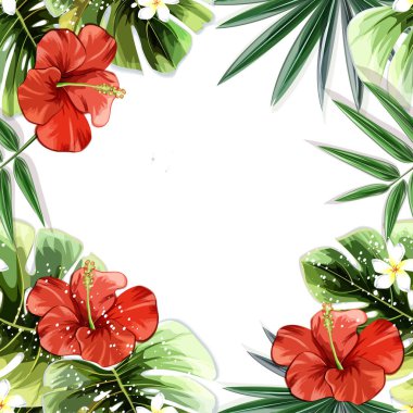 Tropikal bitki çiçek seamless modeli