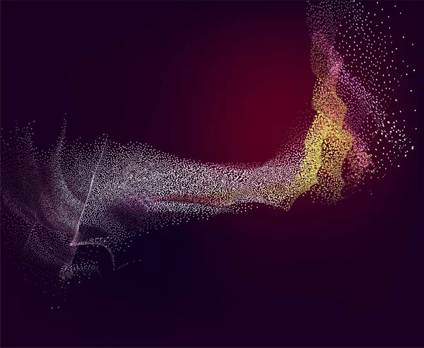 Flux Dynamique Liquide Particules Lumineuses Design Couverture Tendance — Image vectorielle