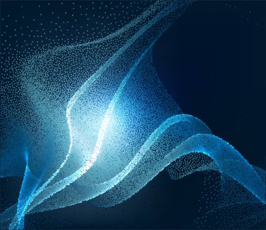 Parlayan parçacıklar sıvı dinamik akış. Trendy kapak tasarımı. 