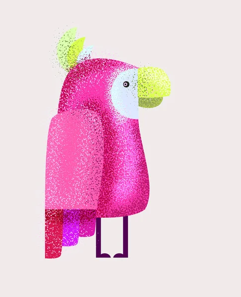 Pájaro Dibujos Animados Tropicales Abstractos — Vector de stock