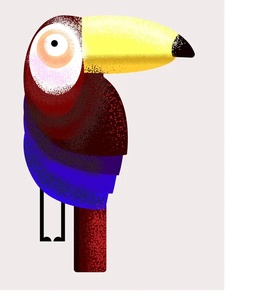 Pássaro Desenho Animado Tropical Abstrato — Vetor de Stock