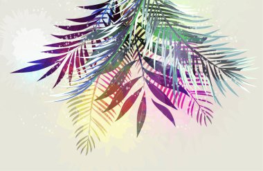 Soyut tropikal bitkiler desen