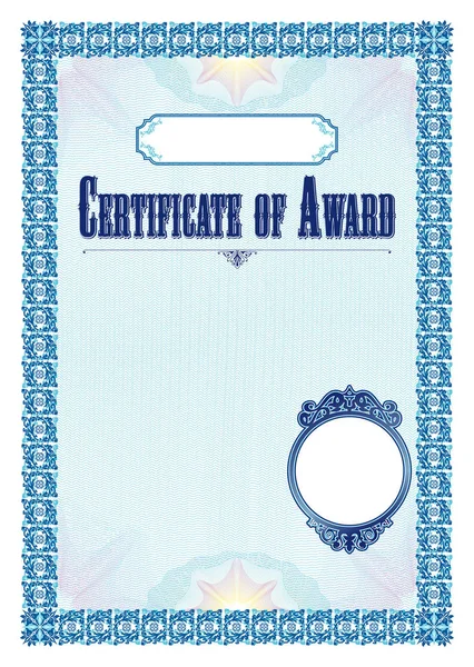 Certificaat Sjabloon Diploma Valuta Grens Award Achtergrond Cadeaubon Voltooiing Garantie — Stockvector