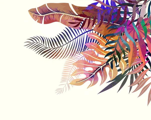 抽象热带植物模式 — 图库矢量图片