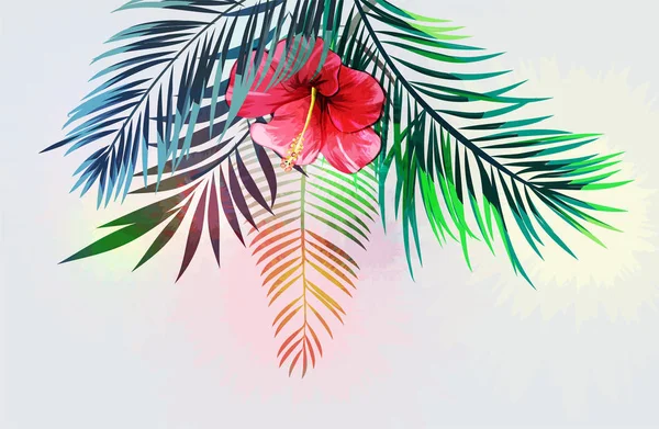 Abstrato Padrão Plantas Tropicais Ilustração Vetorial —  Vetores de Stock