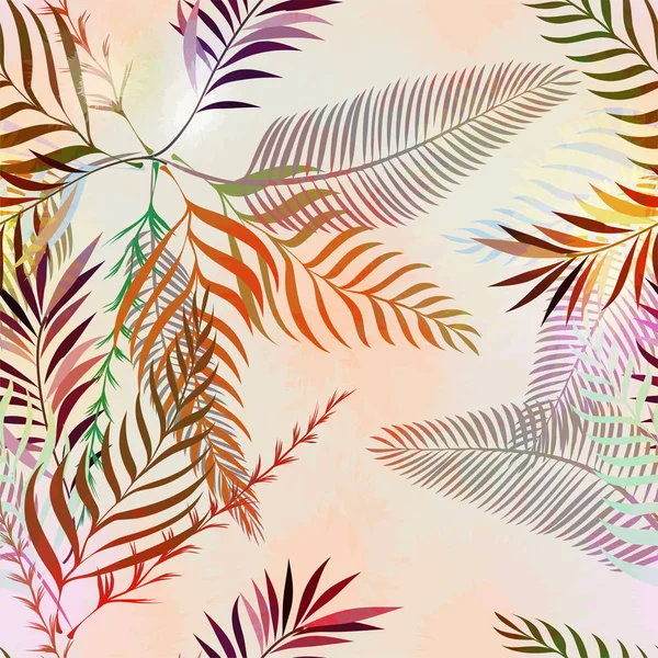 Abstrato Padrão Plantas Tropicais Ilustração Vetorial — Vetor de Stock