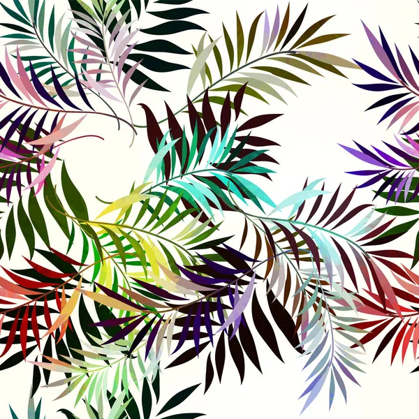 Abstract Tropical Plants Pattern Vector Illustration — Stock Vector