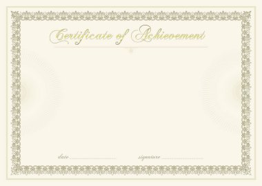 Sertifika. Şablon diploması para birimi kenarlık.