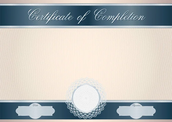 Certificado Plantilla Diploma Moneda Frontera — Archivo Imágenes Vectoriales