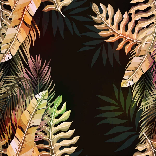 Abstrato Padrão Plantas Tropicais Ilustração Vetorial — Fotos gratuitas