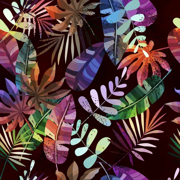 Abstracte Tropische Planten Naadloze Patroon Vector Illustratie — Gratis stockfoto