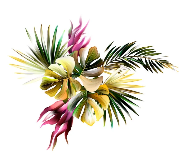 熱帯植物のパターン ベクターイラスト — ストックベクタ