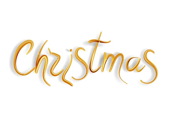 Guldmetallic Text Xmas För Banner Design Vektorillustration — Stock vektor