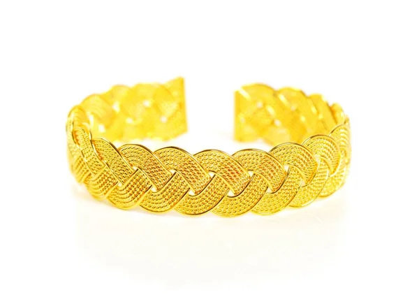 Gold bracelet on white — Stock Photo, Image