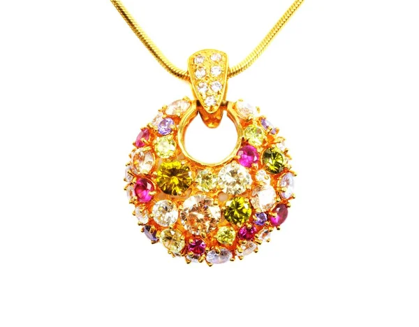 Nacklace dorato con gemme — Foto Stock