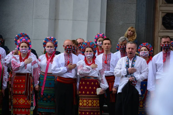 Kyiv Ukrayna Temmuz 2020 Ukrayna Ulusal Korosu Üyeleri Halk Kostümleri — Stok fotoğraf