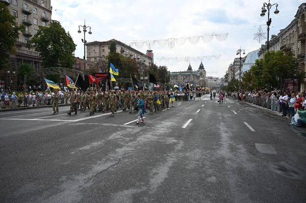 Kiev Ucraina Agosto 2020 Veterani Della Guerra Russo Ucraina Militari — Foto Stock