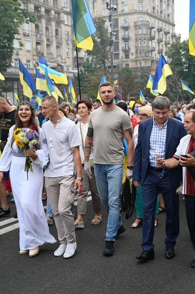 Киев Украина Августа 2020 Года Украинские Оппозиционные Политики Ходят Среди — стоковое фото