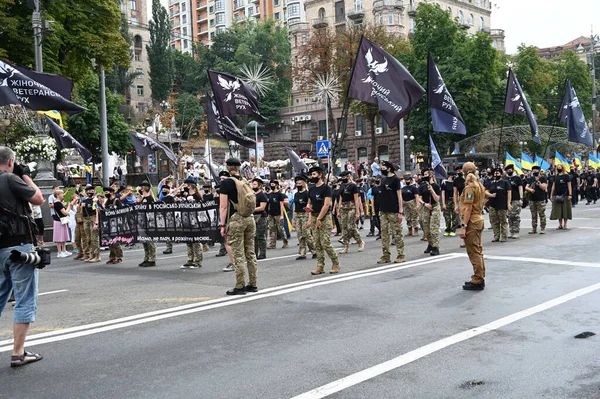 Kiew Ukraine August 2020 Veteraninnen Des Russisch Ukrainischen Krieges Laufen — Stockfoto