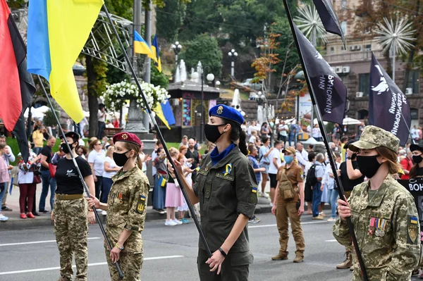 Kiew Ukraine August 2020 Veteraninnen Des Russisch Ukrainischen Krieges Laufen — Stockfoto