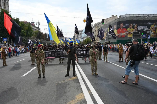 Kiew Ukraine August 2020 Veteraninnen Des Russisch Ukrainischen Krieges Laufen — Stockfoto