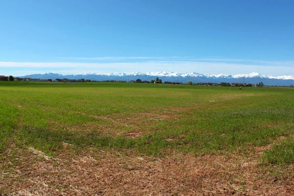 Plain Natural Landscape View Alps Background — Stock Photo, Image