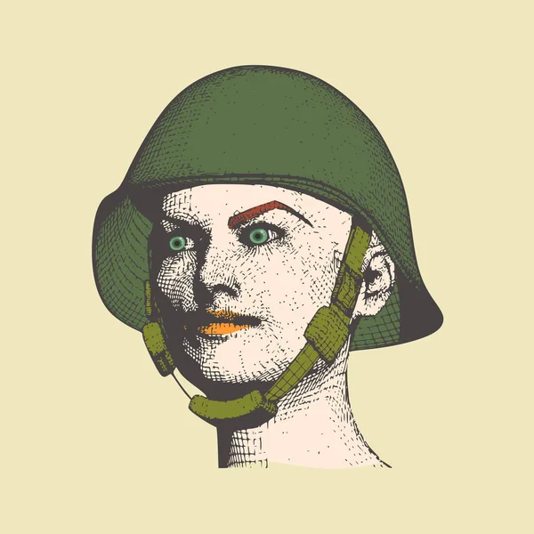 Жінка у військовій формі — стоковий вектор
