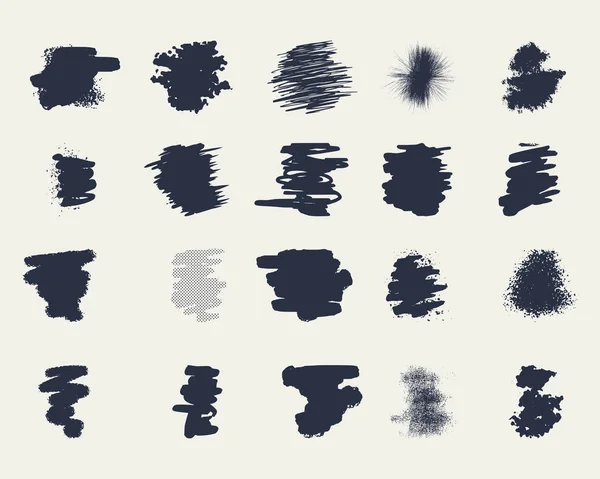 Vector set of grunge artistic brush strokes. — Stock Vector