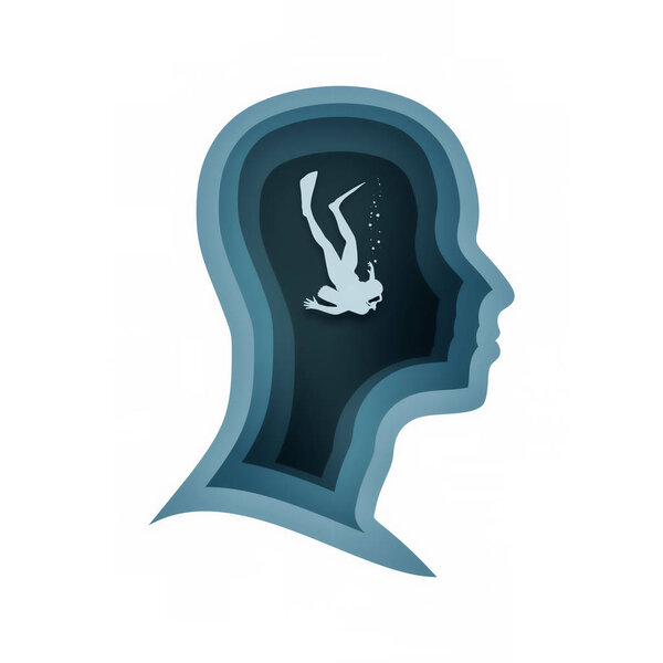 silhouette of a mans head