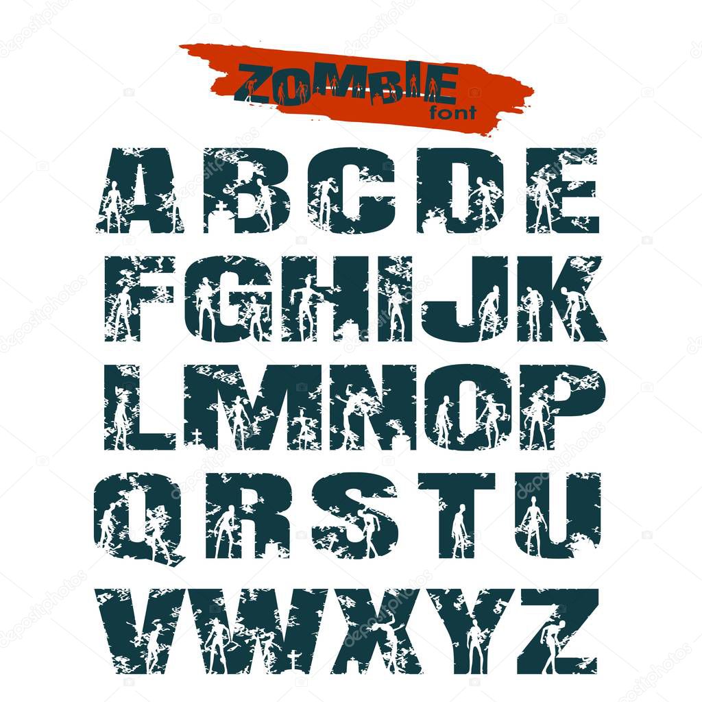 Decorative alphabet vector font.