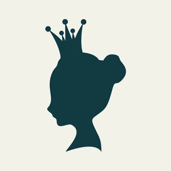 Silueta de perfil de una princesa — Vector de stock