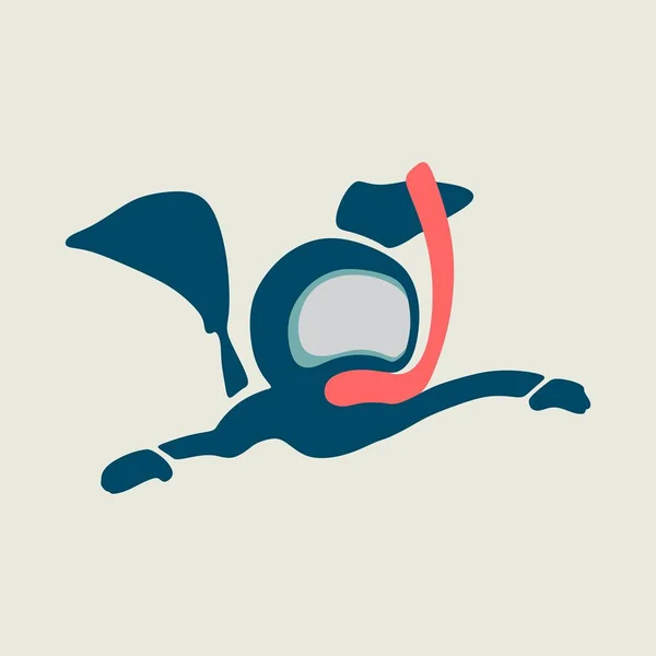 Concepto de deporte de buceo — Vector de stock