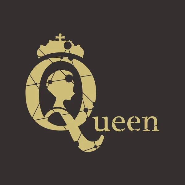 Vintage Queen Silhouette. — Stockvektor