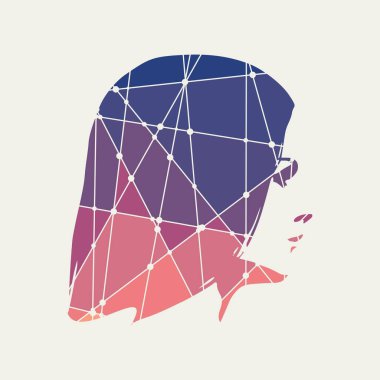 Bir kadın kafası silueti..