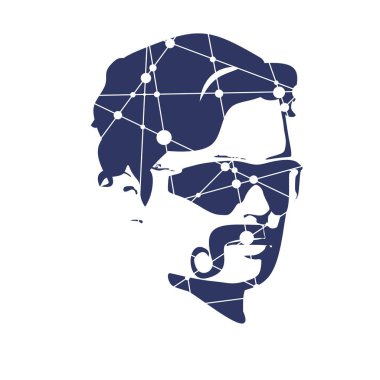 Bir adam yüz silüeti