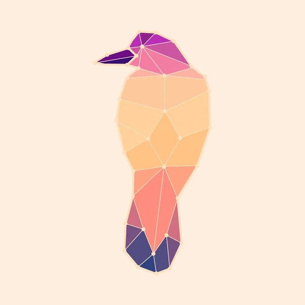 Style géométrique corbeau oiseau . — Image vectorielle