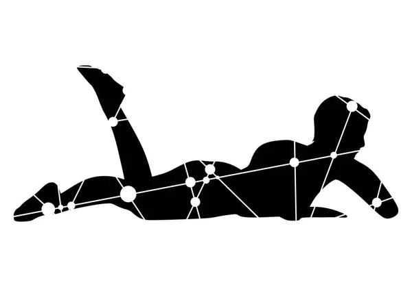 Žena ležící na podlaze — Stockový vektor