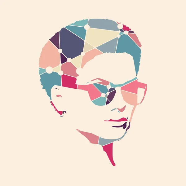 Frau mit Sonnenbrille. — Stockvektor