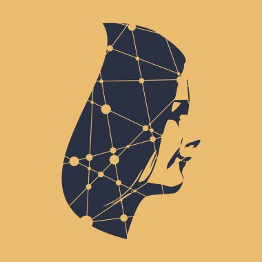 Bir kadın kafası silueti..